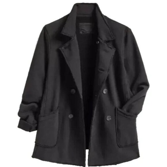Perfect $365 Frank and Fileen Belfast Triple Fleece sweatshirt peacoat womens S - Picture 1 of 8